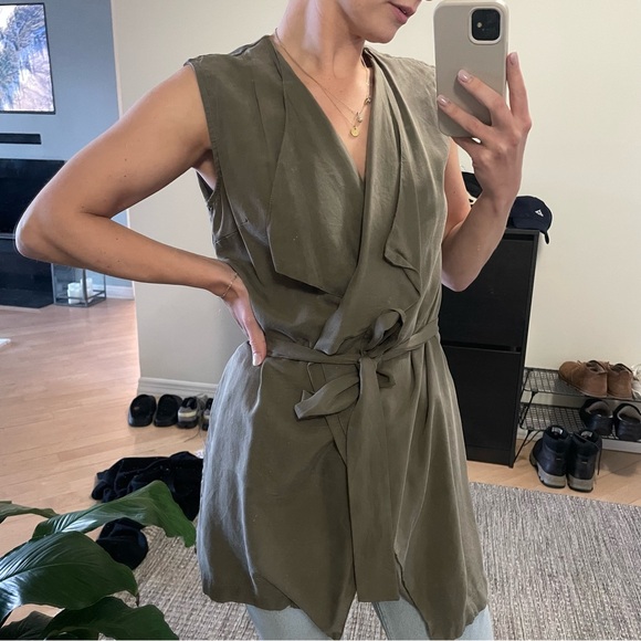 Nordstrom Army Green Belted Vest - Picture 5 of 5